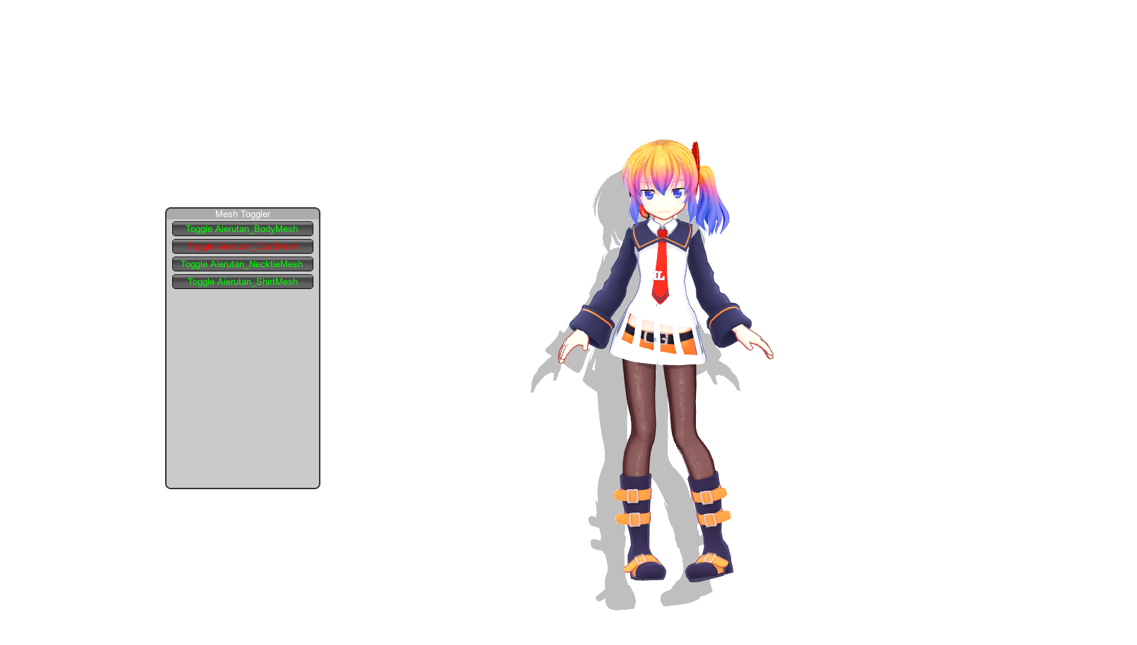 Clothes Toggler mod preview running inside Desktop Mate.