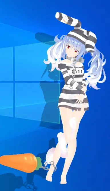 Usada Pekora Prisoner Desktop Mate mod preview uploaded by alx42069 on Nexus Mods.