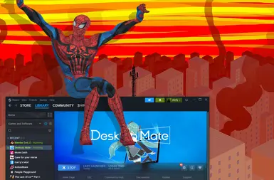 Marvel Rivals Spiderman Desktop Mate mod preview uploaded by dartmaiden on Nexus Mods.